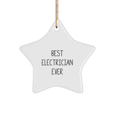 Funny Electrician Gifts from Friends for Best Electrician Ever Star Ornament - Christmas Unique Electrician Present - Image 1